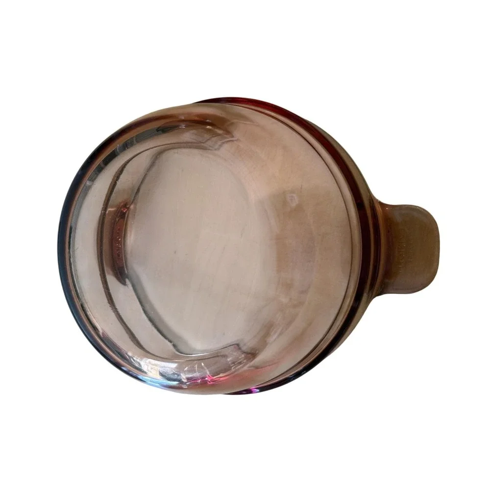 Vintage Visions France Amber Glass Casserole Baking Dish 1.5 Qt Round‎ Retro MCM